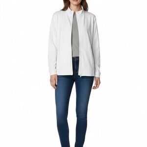 JOE FRESH ACTIVE White Full Zip Lightweight Jacket Side Zip Pockets US Sz 2X